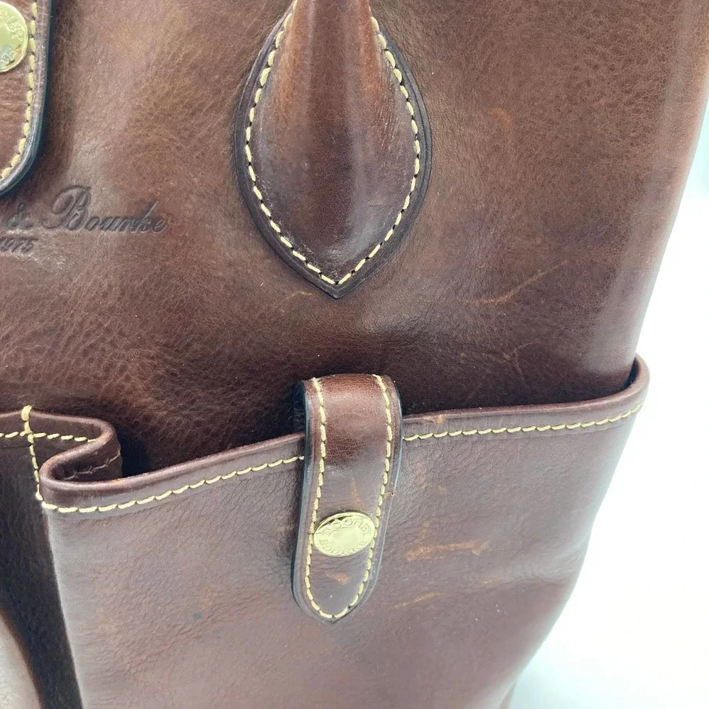 Dooney & Bourke Cognac “Lucy” Florentine Vacchetta leather shoulder bag - Picture 6 of 11